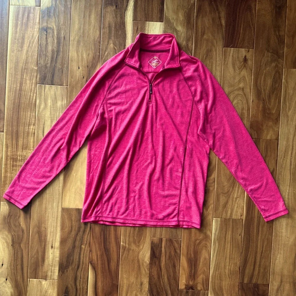 Paradise Collection Red Heathered Quarter Zip Shirt size Medium - Picture 1 of 2